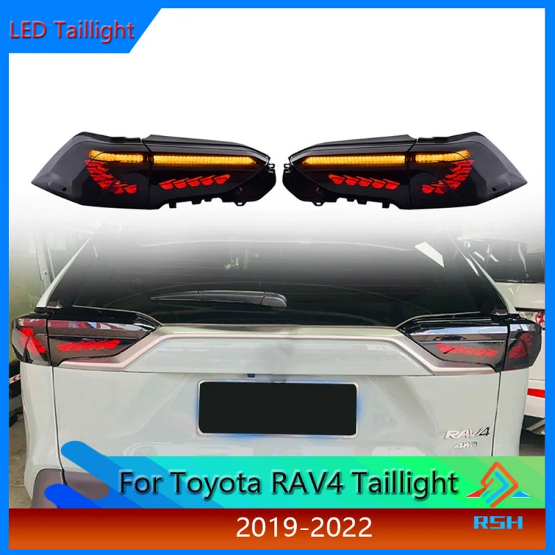 

For Toyota RAV4 Taillight 2019-2022 Modification LED Dragon Scale Style Streamer Turn Signal Anti Rear End Collision Assembly