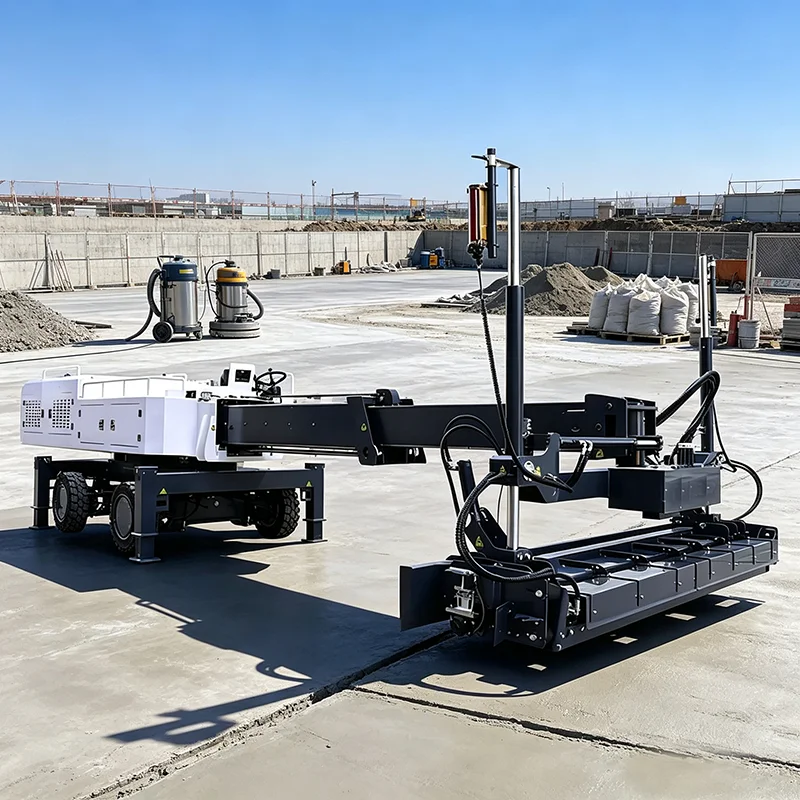 Telescopic Boom Laser Controlled Concrete Screed Automatic Vibrating Concrete Leveling Machine