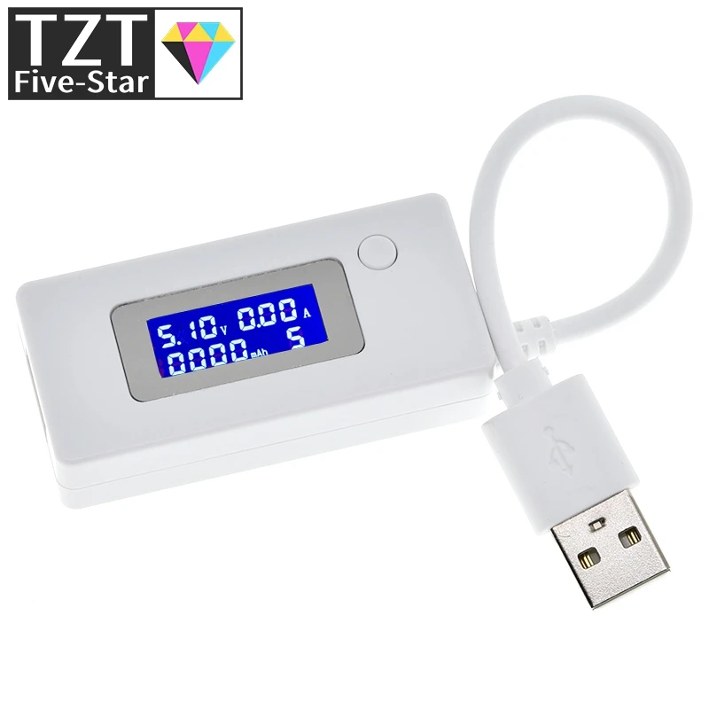 LCD Micro USB Charger Battery Capacity Voltage Current Tester Meter Detector +Load Resistor 2A/1A with Switch