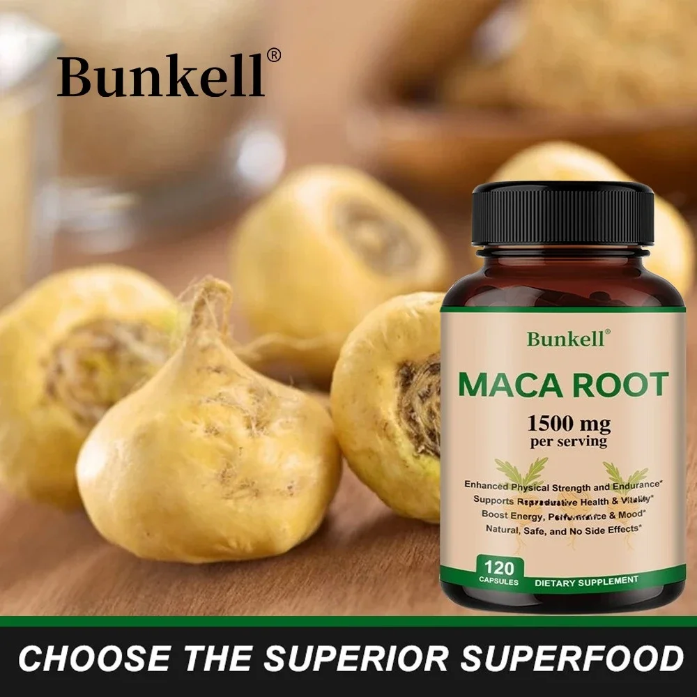ماكا 1500 مجم - مع مستخلص الفلفل الأسود، مكمل غذائي للرجال لتعزيز القوة والقدرة على التحمل والطاقة