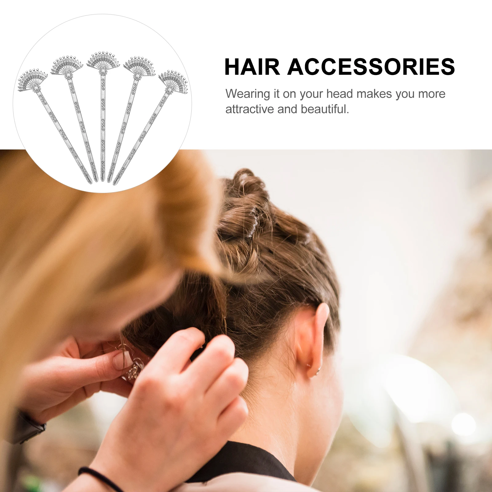 

5Pcs Alloy Hairpin Set Durable Retro Accessories for Ancient Style Parties Ceremonies Photography Elegant Sturdy