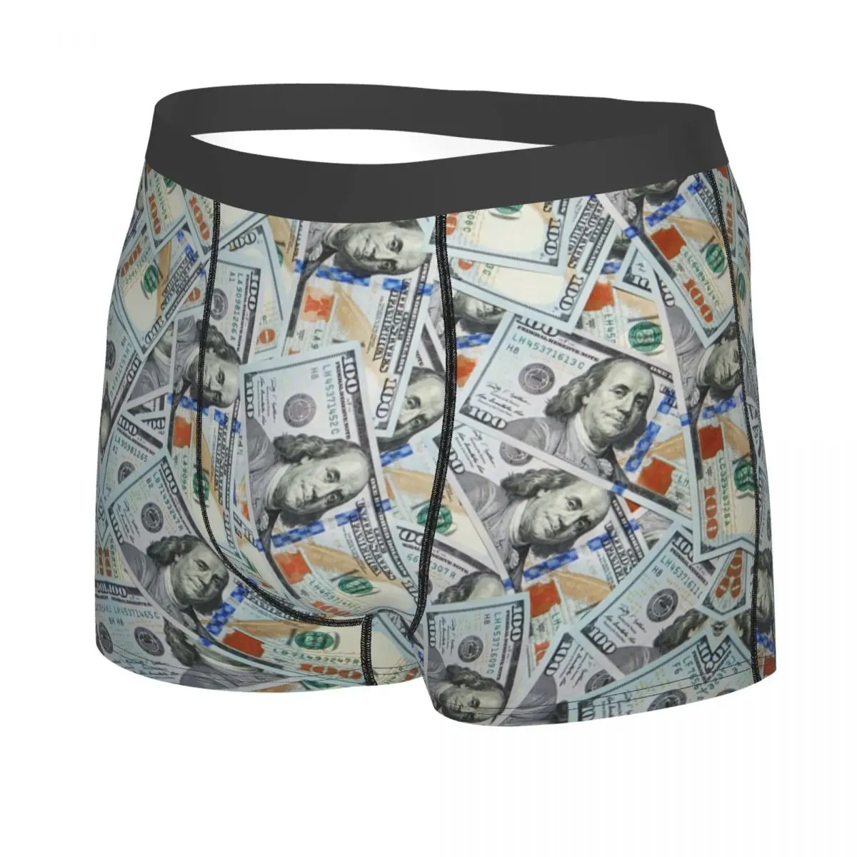 Custom US Dollars Pattern Boxer Shorts For Men 3D Printed Money Underwear Panties Briefs Stretch Underpants