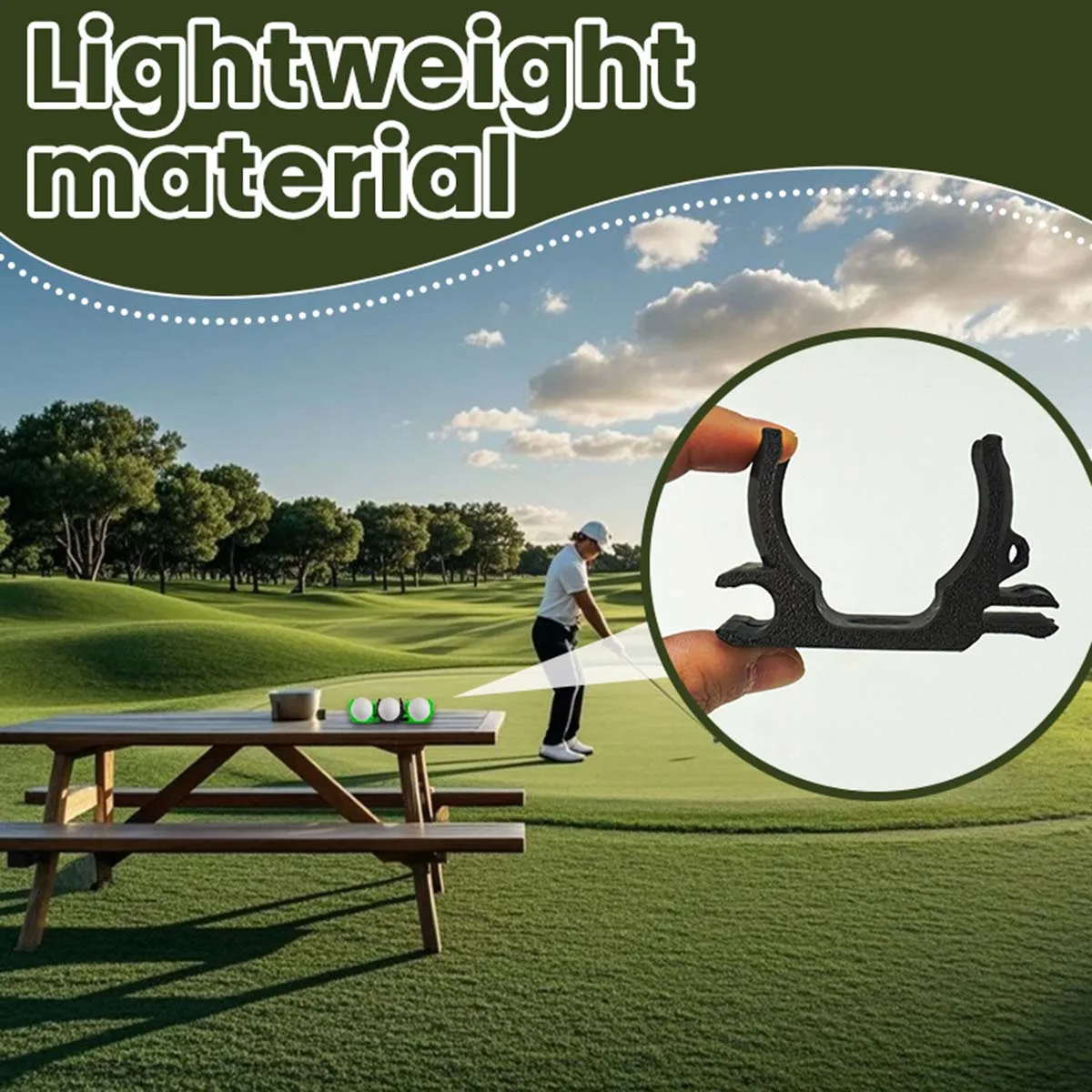 3*Cross-border Golf Ball Holder Spliceable Golf Clips Non-slip Golf Tee Holder Reusable Lightweight Plastic Resistant Golf Balls