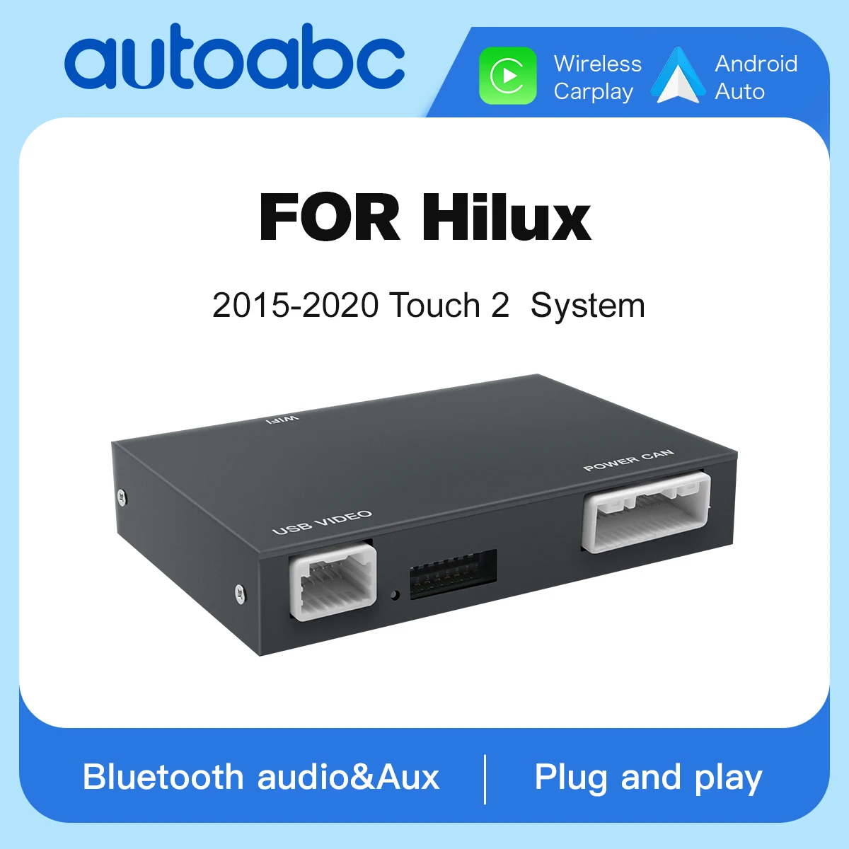 AUTOABC 2025 Neue Drahtlose Carplay Android Auto Für Toyota Hilux Mit Multimedia Zubehör Spiegel Link AirPlay Multimedi Dekodieren