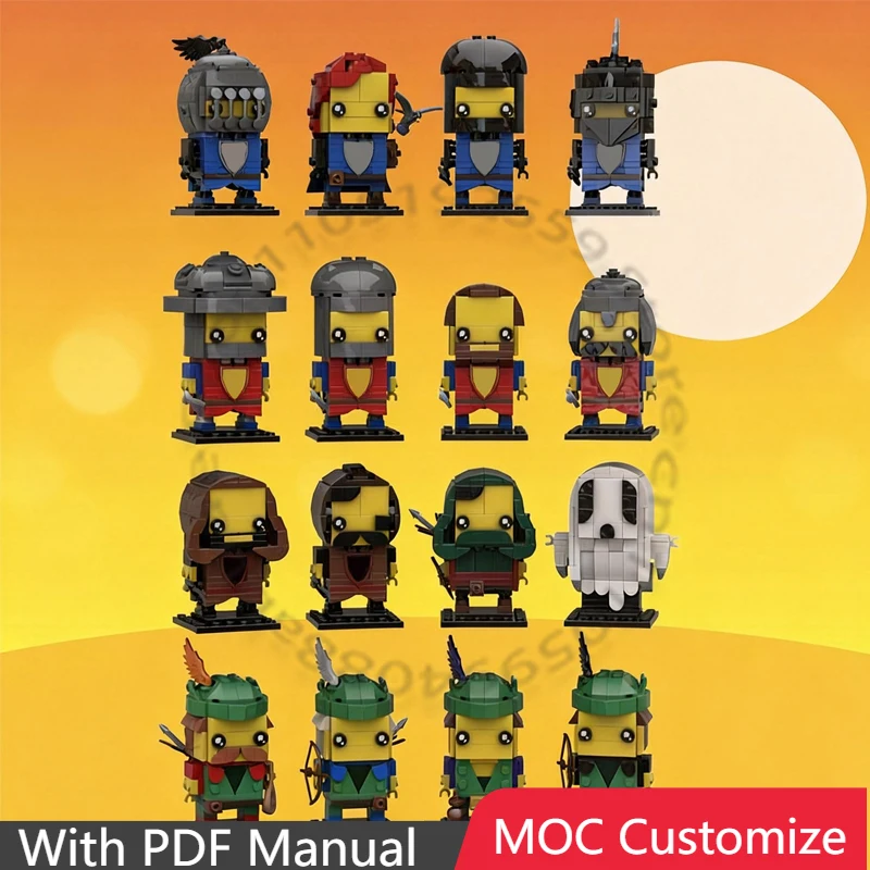 

2394 PCS Brickheadz Style Castle Brickheadz wave 1 bundle MOC Customize Modular Building Block Kids DIY Festival Toy Gift
