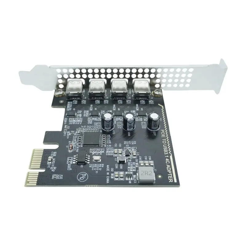 UPD720201 5Gbps USB3.1 Type-C USB-C Female To PCI-E Express 1X Card Adapter Four Ports With Low-Profile Bracket