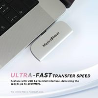 KingSpec MemoStone 512G 1TB 2TB Portable SSD USB-C 20Gb/s External USB Flash Hard Drive 2000MB/s Hard Disk for iPhone Tablet PC