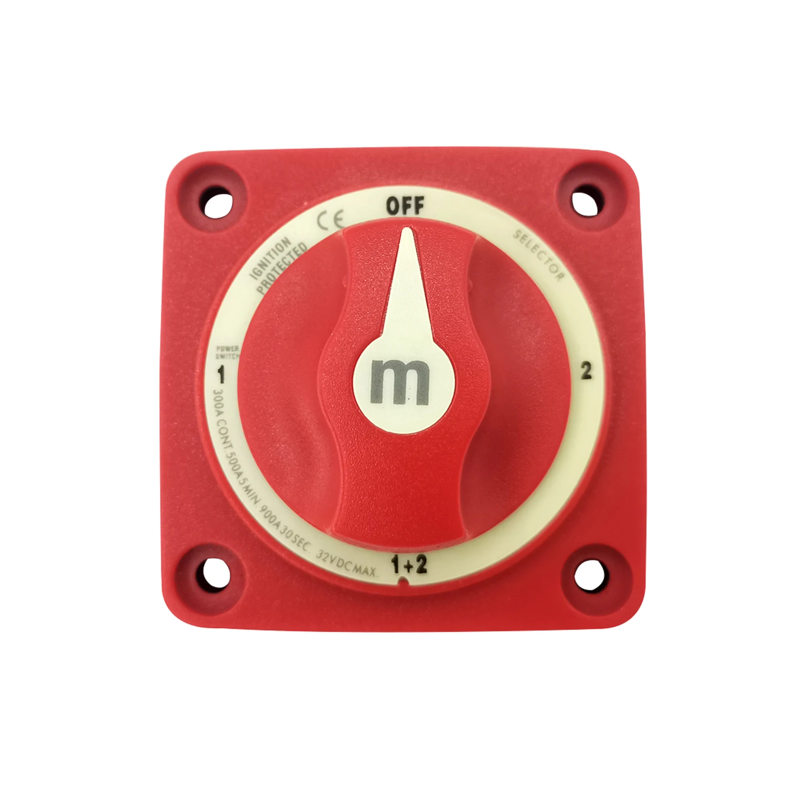 ISURE MARINE Boat Selector Isolator Disconnect Rotary  SwitchBoat Battery Switch Selector 4 Position Red 32V