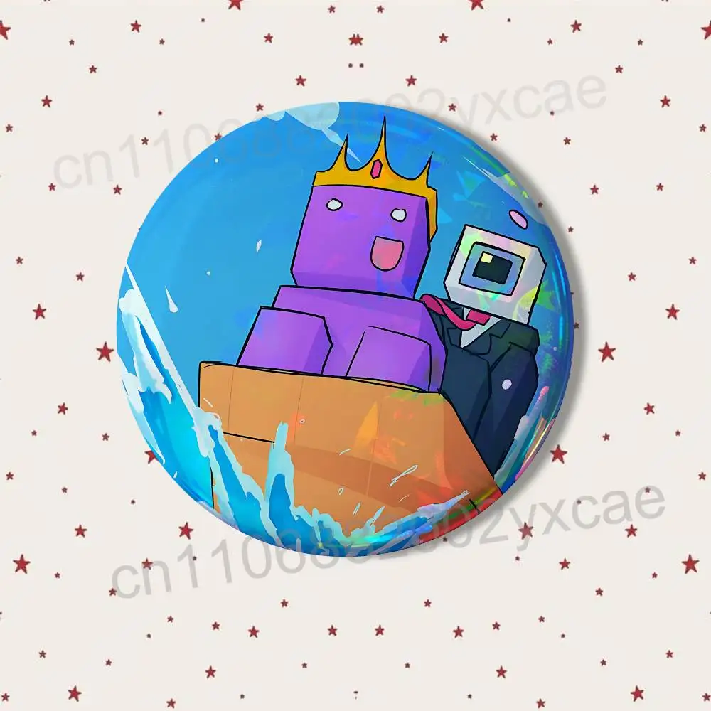 Game Egg Tax Duo Wemmbu Eggchan Laserreflektierende runde Abzeichen, Anstecknadeln, Taschen, Kleidungsdekorationen, Sammlerstücke, Geschenke für Freunde – Detail 9