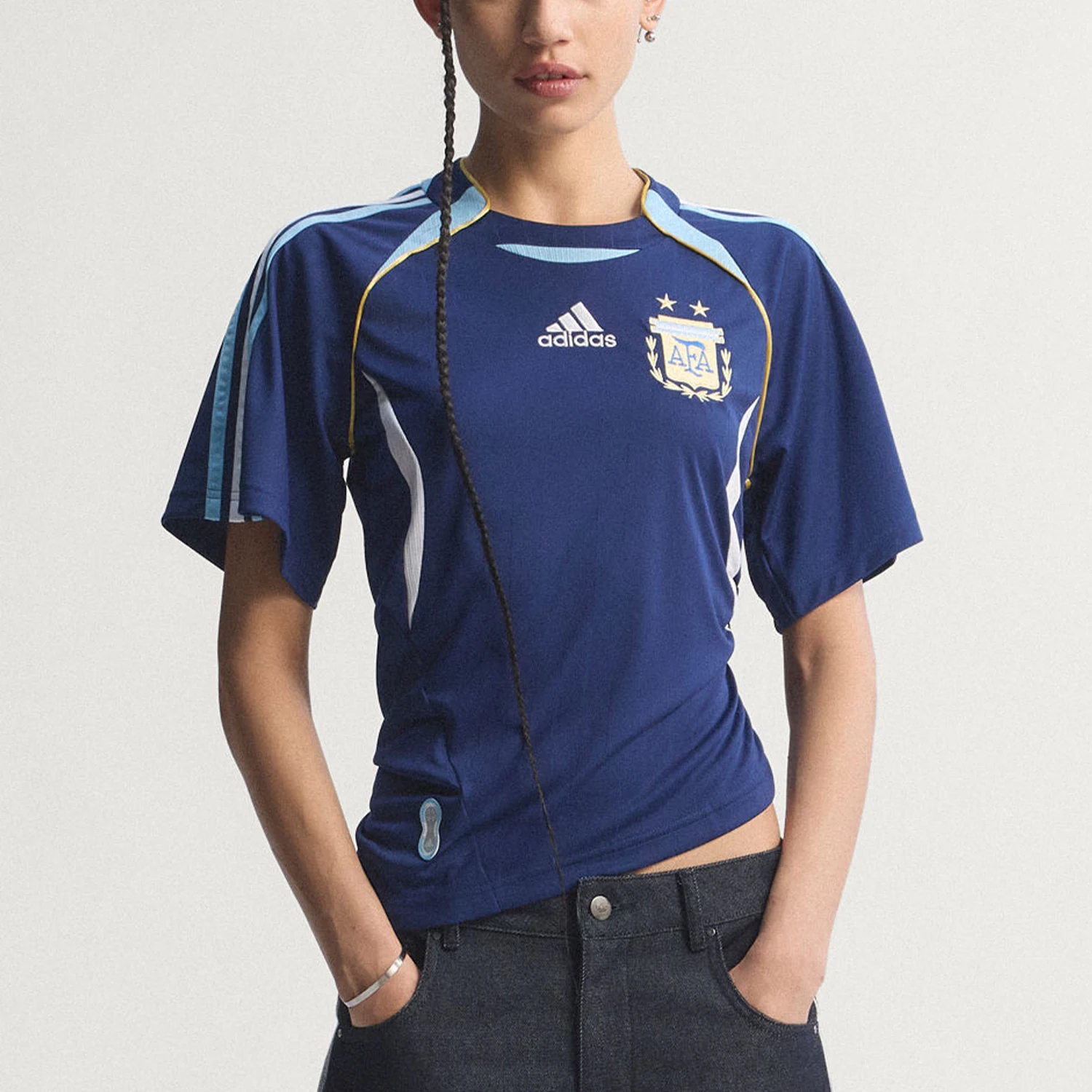 Adidas genuine summer women's football casual pleated slim fit short sleeved T-shirt KE2289