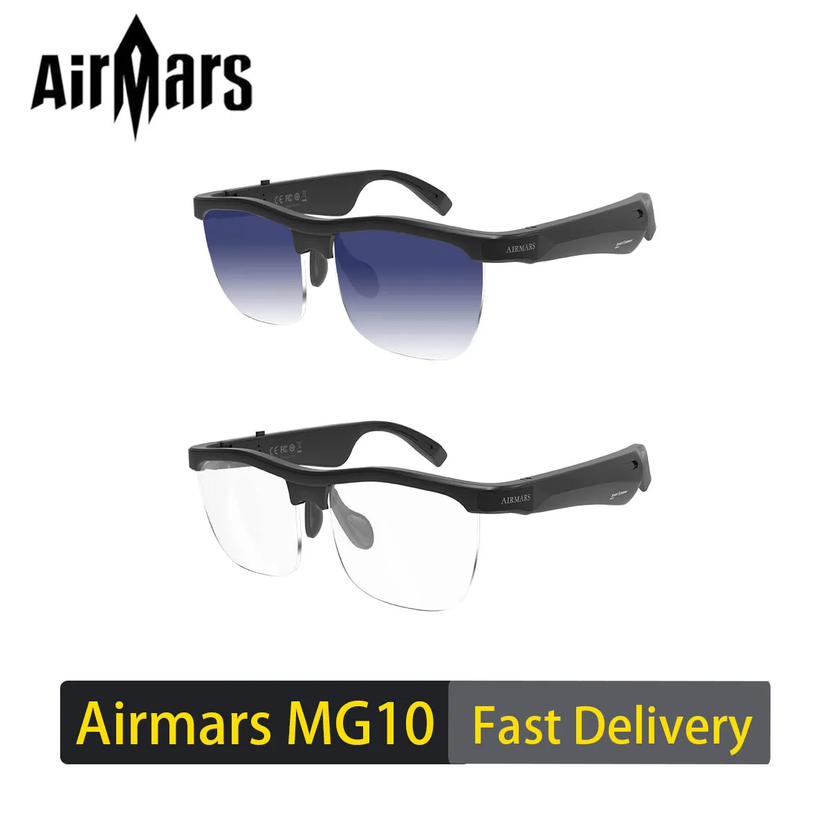 

Airmars MG10 Smart Glasses Listening to Songs Wireless Earphones Smart Glasses Sunglasses Smart Glasses Sports Headphones