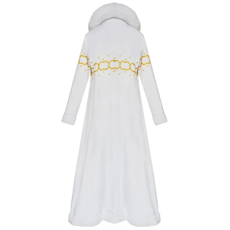 One Nico Robin Costume Cosplay Lungo Collo di Pelliccia Cappotto Abito Abiti Pezzo Vestito di Carnevale di Halloween per Ragazze MN1