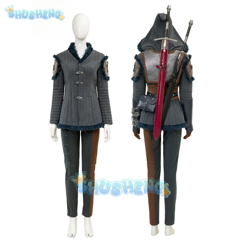 أزياء سيري ويتشر 4 التأثيرية زي سيريلا فيونا إلين ريانون للهالوين كرنفال حفلة عيد الميلاد لعب الأدوار الملابس