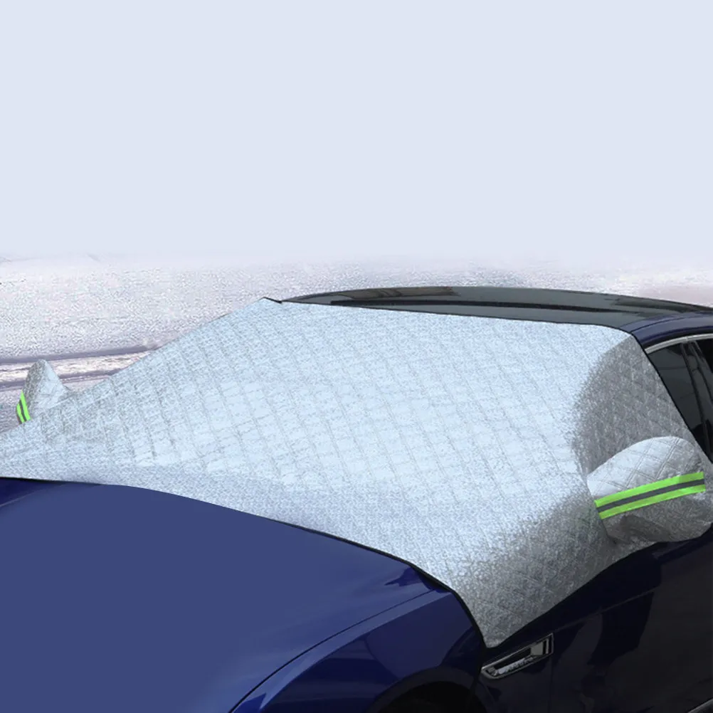 Car Double Aluminium Film Windshield Cover Anti-Icing Wear-Resistant Scratch Protection Half Car Cover Cloth Outdoor Four