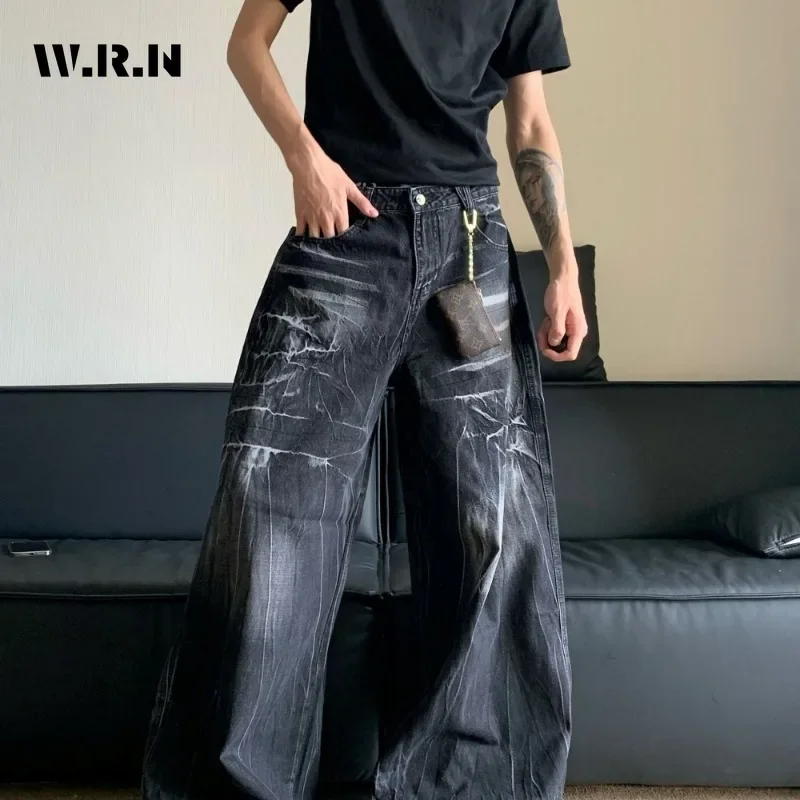 Vintage Normcore Y2K Baggy Grunge Denim Trouser Casual Minimalist Washed Pants Grunge Street Print Retro High Waist Jeans