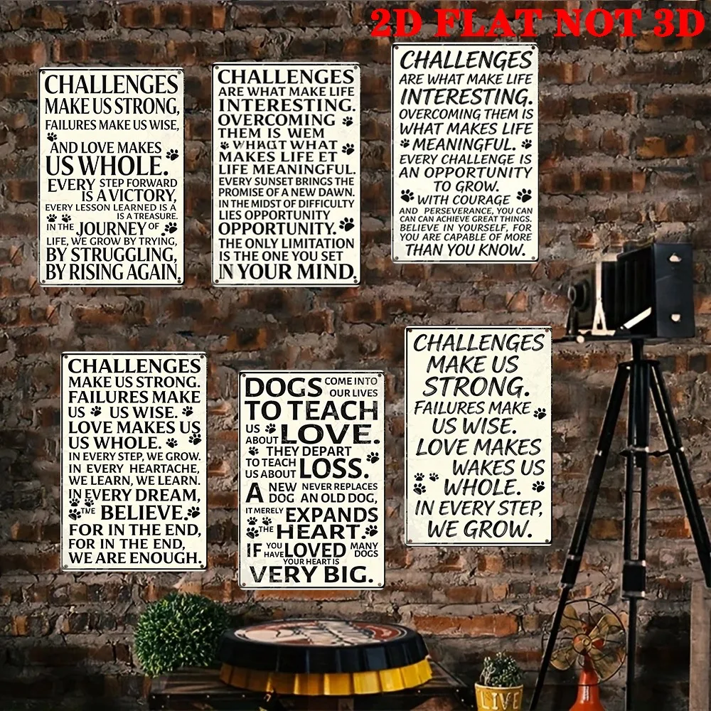 6pcs FORJN Retro Metal Wall Signs 