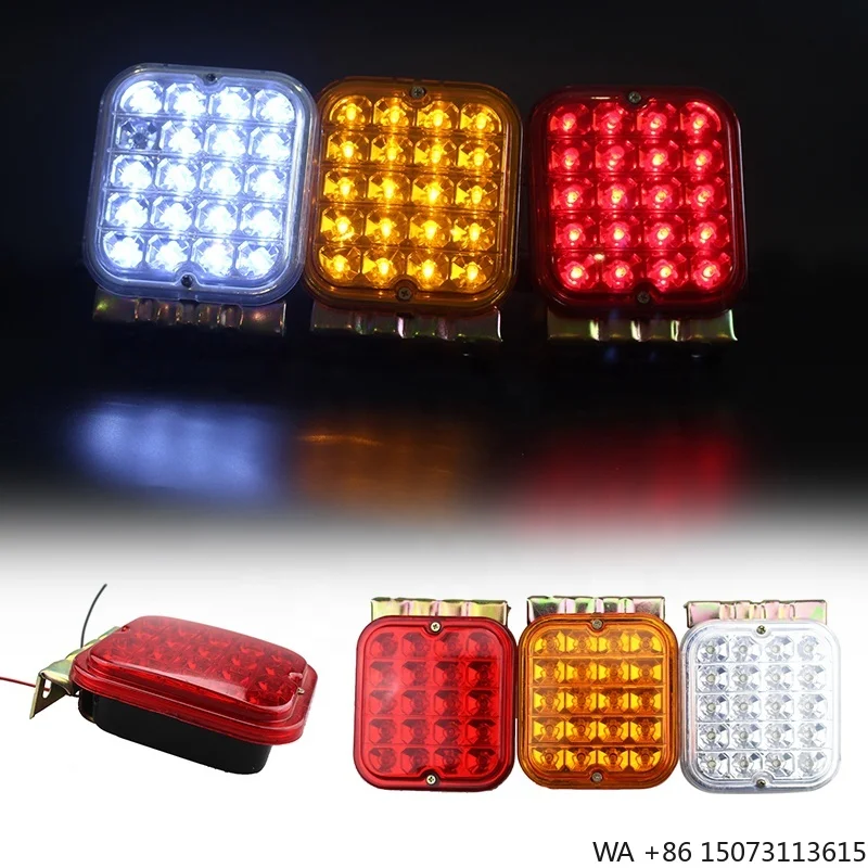 12V-24V 20 LED Trailer Side Light with Metal Frame Holder White-Red-Amber for Vehicle Ship Truck