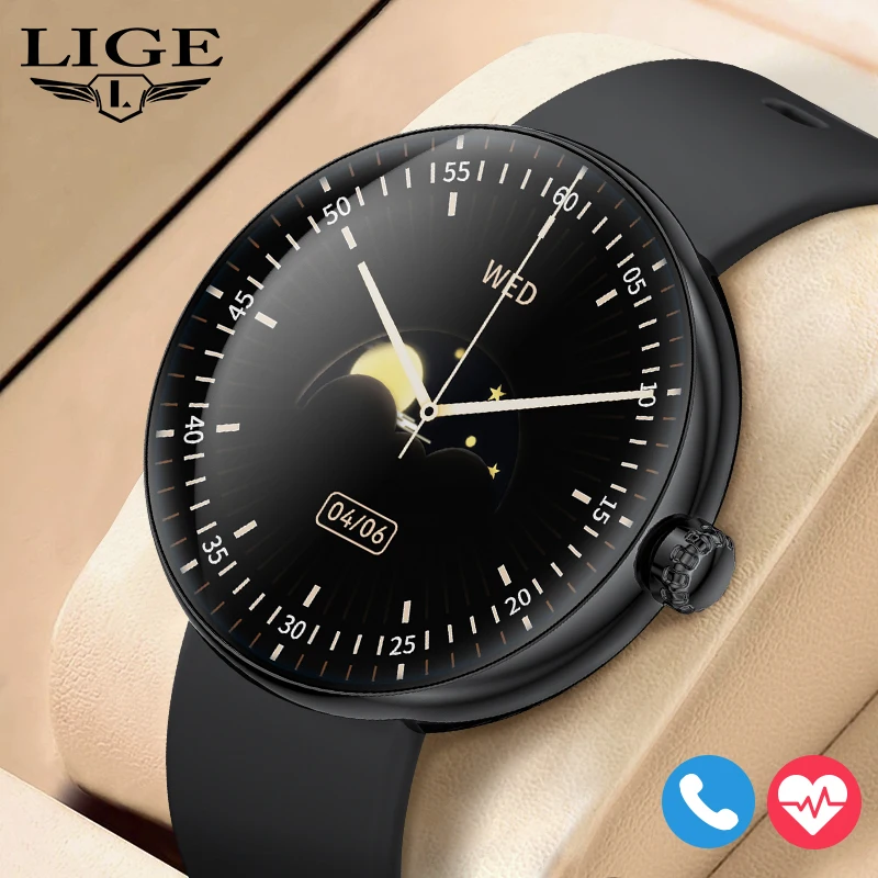 

LIGE 2023 New AMOLED Smart Watch Women Sport Fitness Bluetooth Call Heart Rate Monitor Waterproof Men Smartwatch For iOS Android