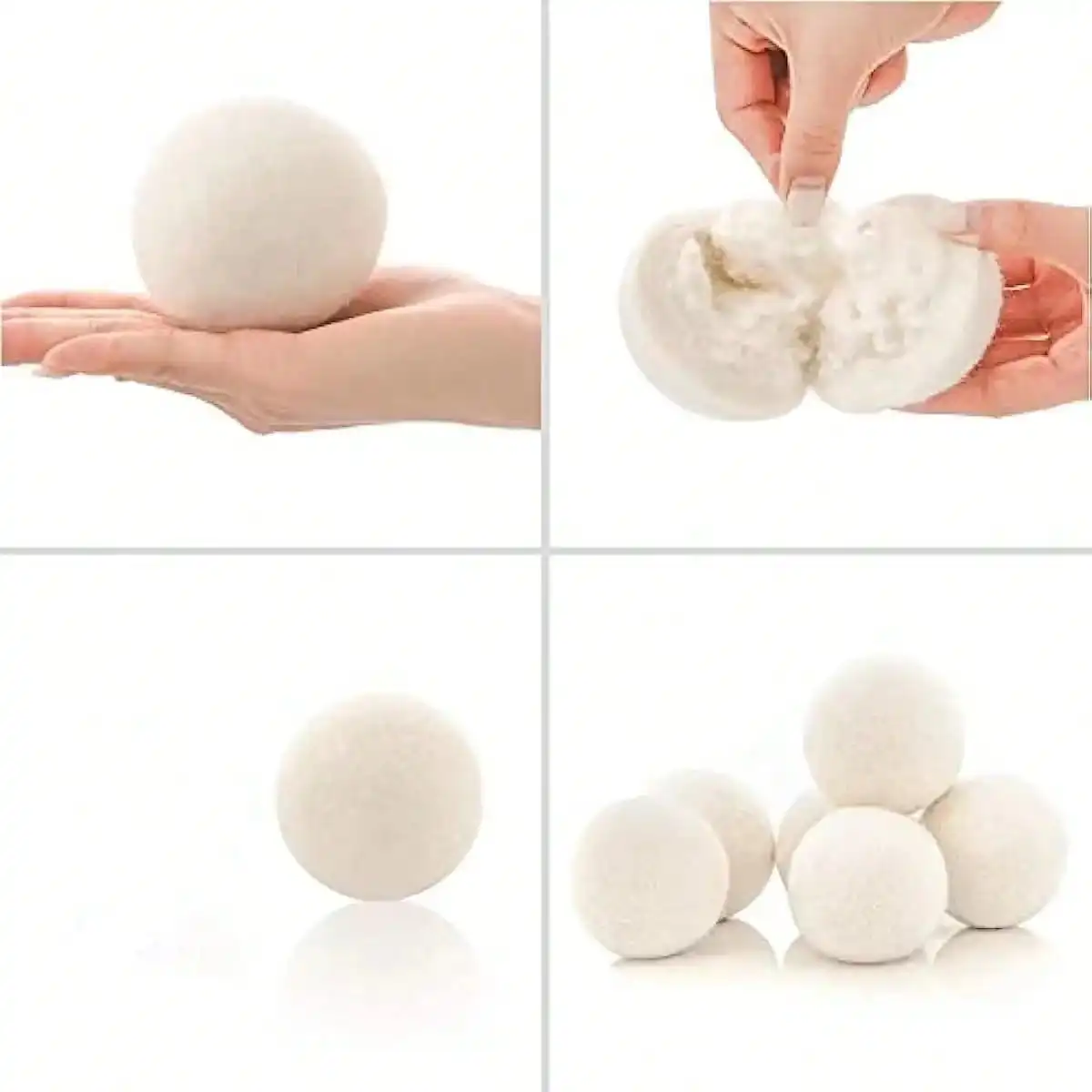 3/5/6Pcs Reusable Wool Dryer Balls Clothes Softener Laundry Fleece Dryer Ball Kit Home Clothes Dryer Washing Machine 6cm
