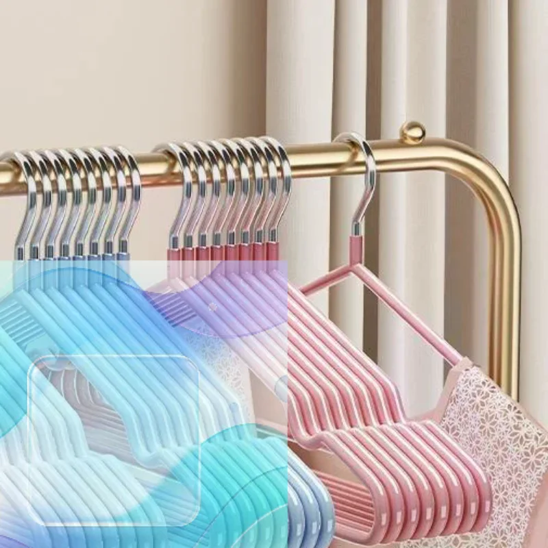 3 Pack Traceless No-slip Metal Clothes Hangers Sturdy Durable Clothing Racks for Closet Wardrobe Organization Laundry Home Use