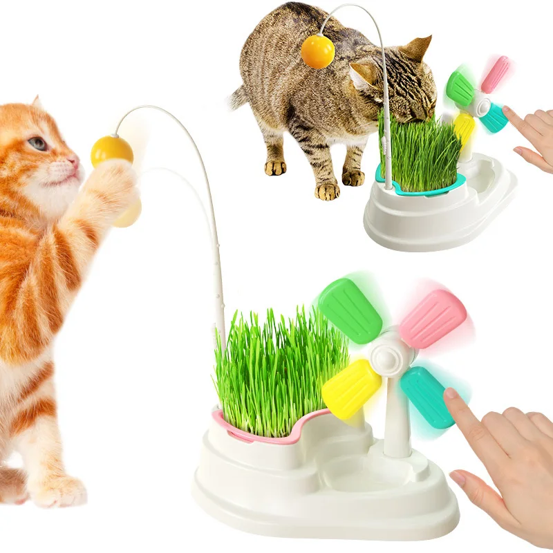 

Pet Supplies Cat Windmill Toys Amusing Cat Grass Stick Fighting Cat Ball