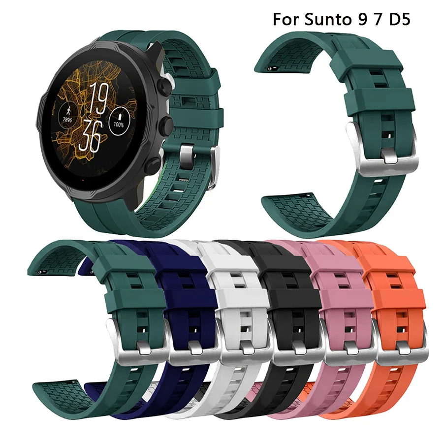 Silicone Strap For Suunto 7 Watch Wristband Bracelet For Suunto 9 Baro suunto spartan sport wrist hr Rubber Watch Band