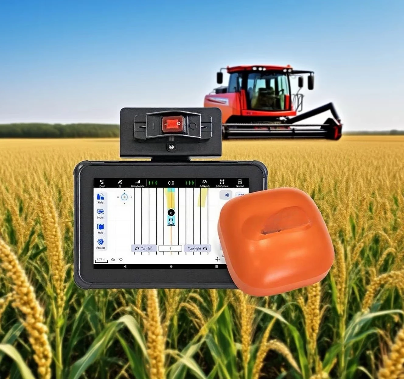 

Automatic steering guidance system for agricultural machinery