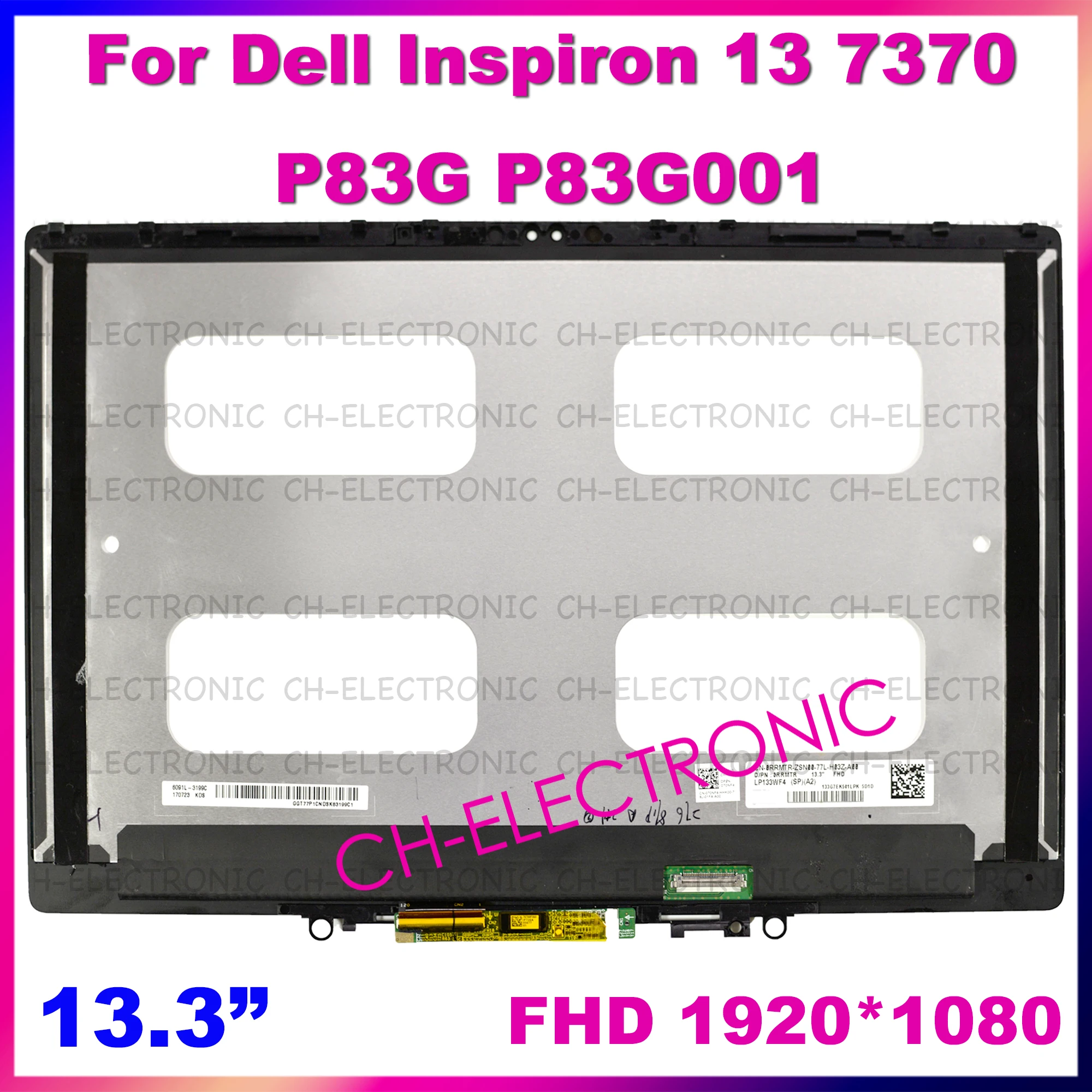 13.3" LCD LED Display Touch Screen Digitizer Full Complete Assembly For Dell Inspiron 13 7370 P83G P83G001 sliver