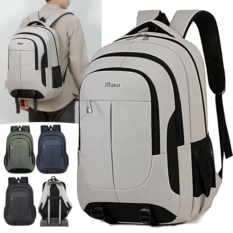 Men Large Capacity Backpack, Lightweight Spine‑Protection School Backpack, Shock‑Absorbing Comfort Shoulder Bag for Teen Boys