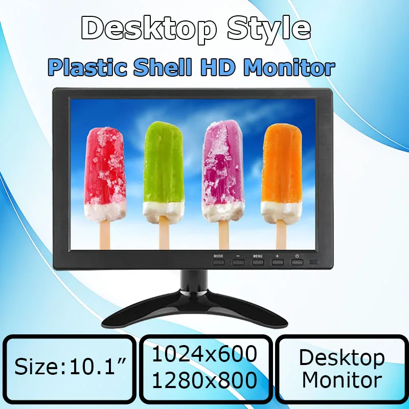 Widescreen 10.1 Inch CCTV LED Monitor With HDMI VGA for TV Computer Display LCD Color Screen Monitor