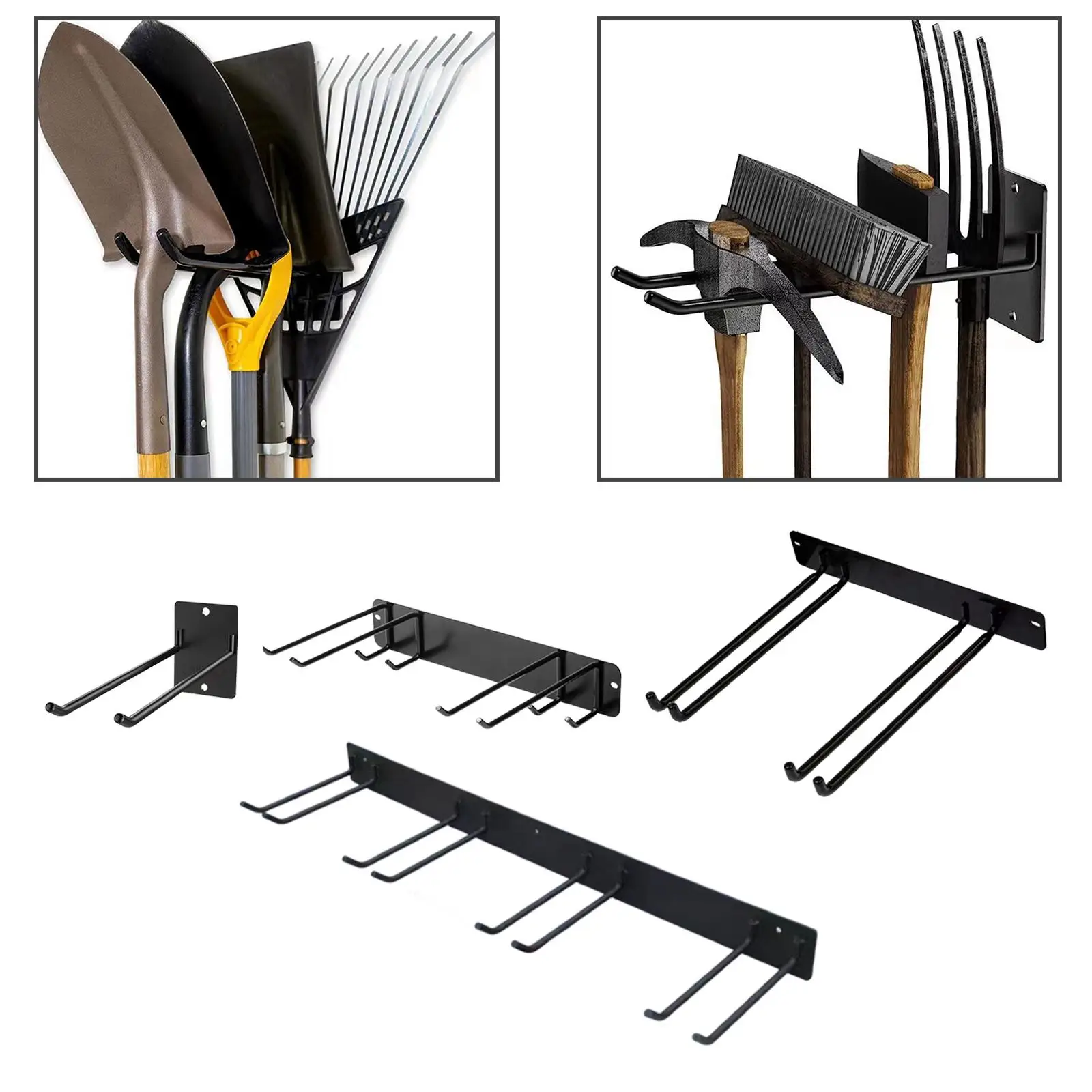 Garage Garden Tool Organizer Yard Tool Rack Easy Installation Shovel and Rake Hangers for Yard Garage Garden Ladder Spade