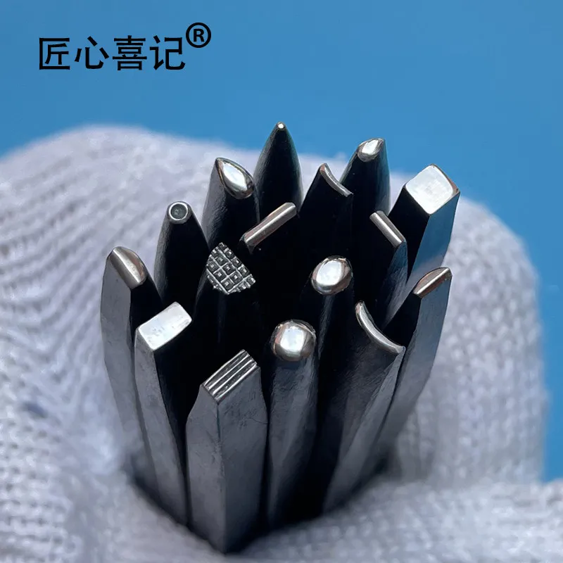 Ingenuity Happy Keeping Chisel Chisel Knife Punch Carving Knife Word Code Steel Seal Handmade Silver Goldsmithing Traditional Ol