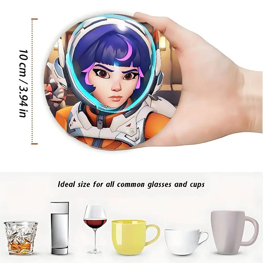 Game O-Overwatchs-S Juno Wooden Coasters  10cm Round Cosplay Fans Collect Friends Gifts - view 3