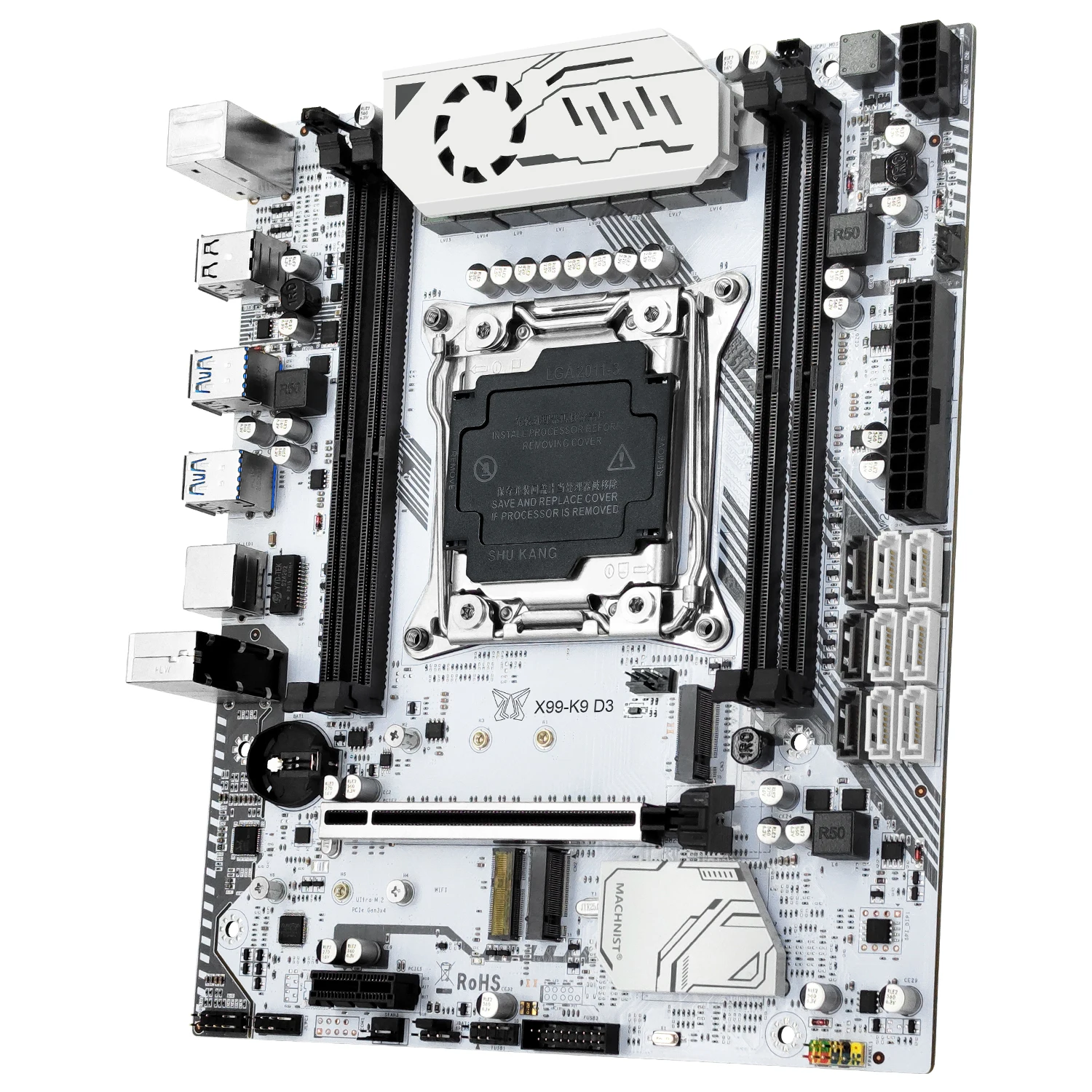 Imagem -05 - Placa-mãe d3 Suporte Intel Xeon e5 2666 2676 2696 v3 Processador Lga 20113 Ram Recc Ddr3 Nvme M.2 Wifi Machinist-x99 k9