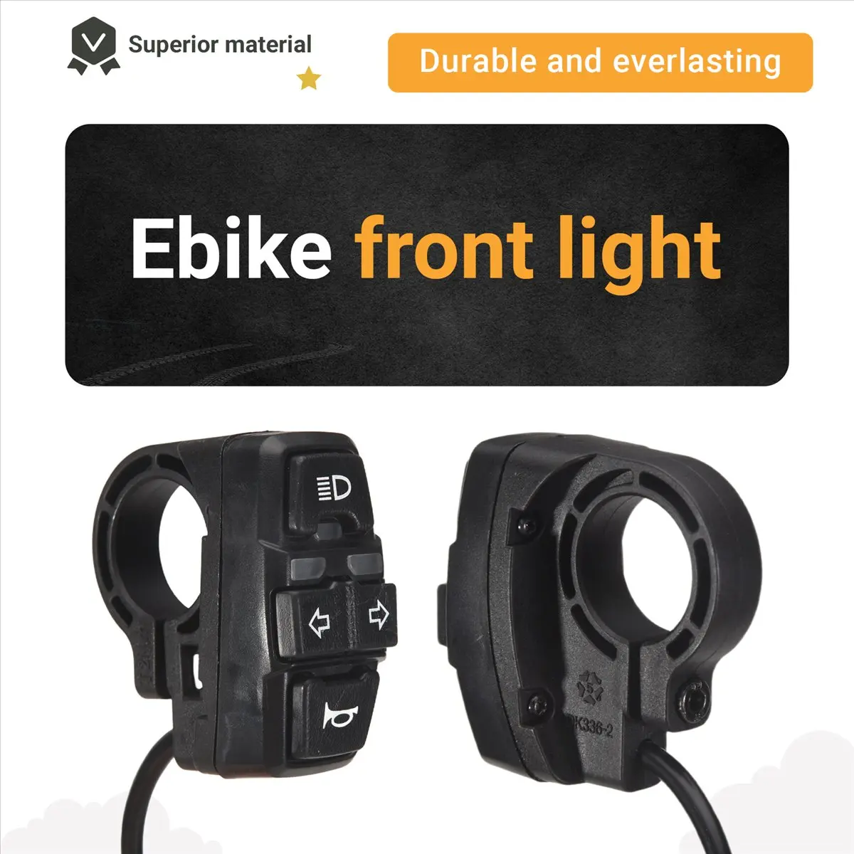 

Attractive- Bike Front and Ebike Rear Light Set Input 36V 48V 52V 60V with DK336 Light Horn Turning Switch E-Bike Light