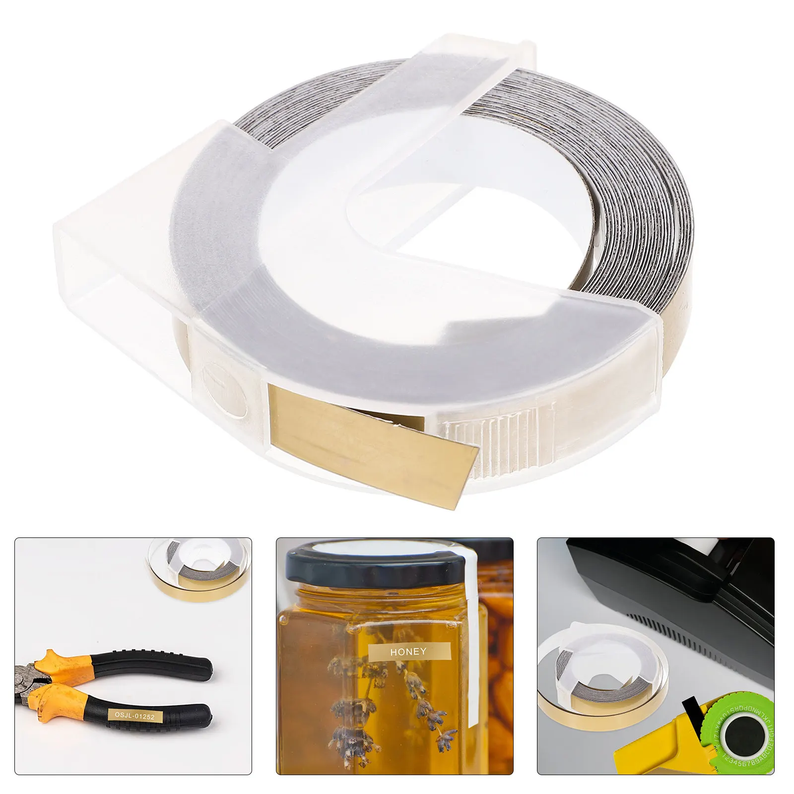

Embossed Label Tapes 3D Manual Label Maker Supplies Multi Purpose for Household Office Storage Craft Labeling Portable Reusable