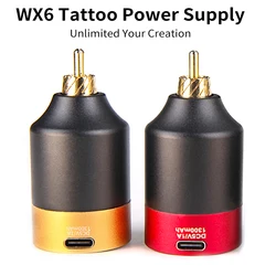 WX-6 Wireless Tattoo Power Supply 1300MAH Portable Rechargeable Tattoo Battery Quick Charge RCA DC Jack for Tattoo Machine Pen