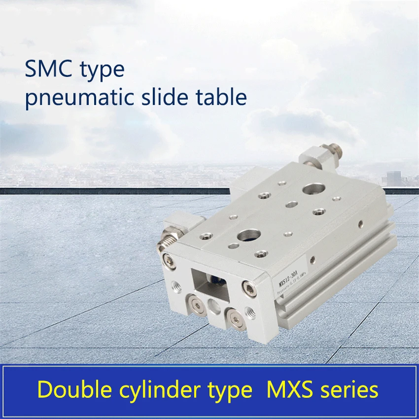 MXS16-75 / MXS16-100 Pneumatic Double Acting Slide Cylinder MXS Series Precision Guide Rail Slide Air Cylinder 50~500mm/s M5x0.8