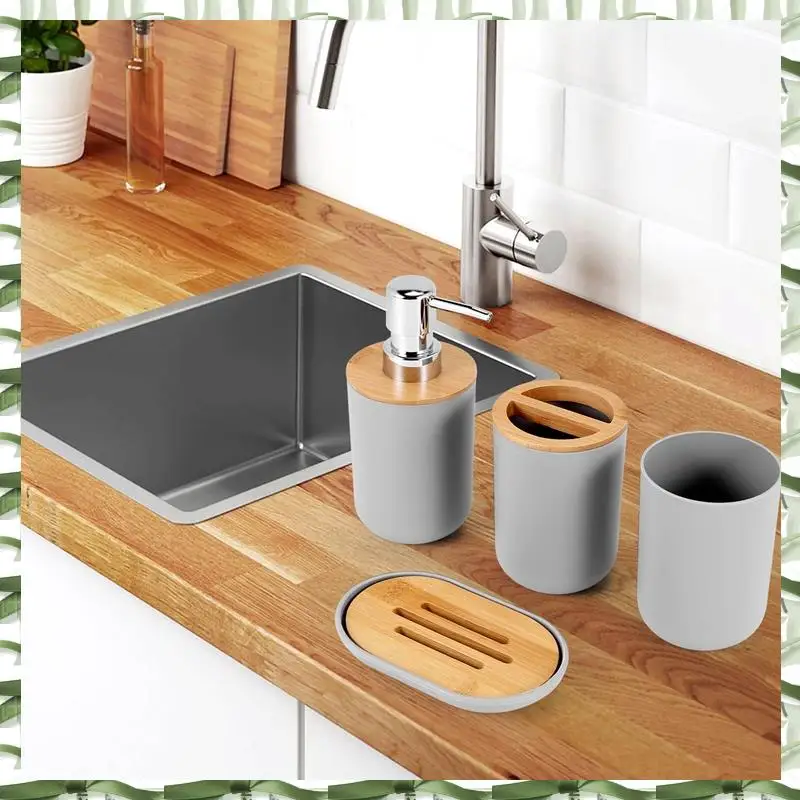 

Professional Tool Bathroom Accessories Set Soap Dispenser Bottle Dish Washroom Toothbrush Holder Cup Suit