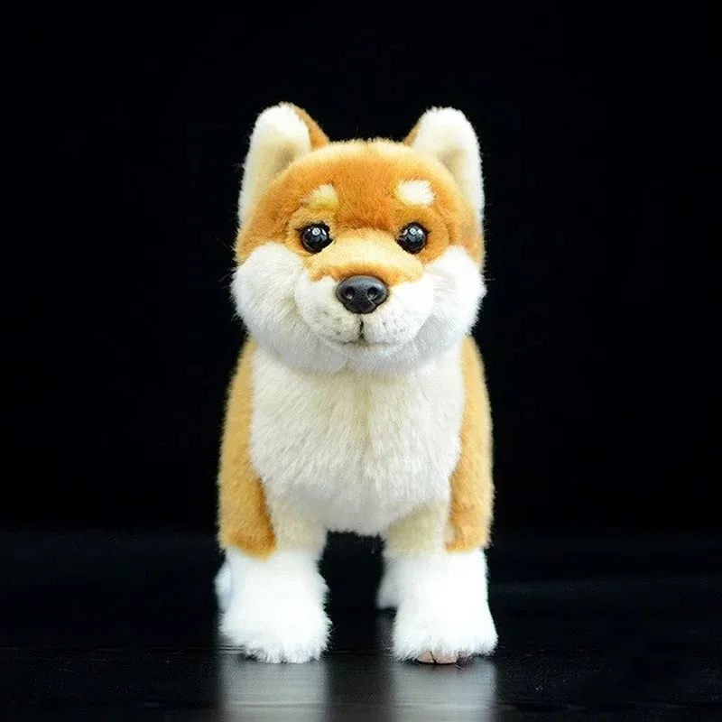 Cute Dog Doll Simulation Japanese Shiba Inu Akita Dog Figurine Standing  Plush Toys