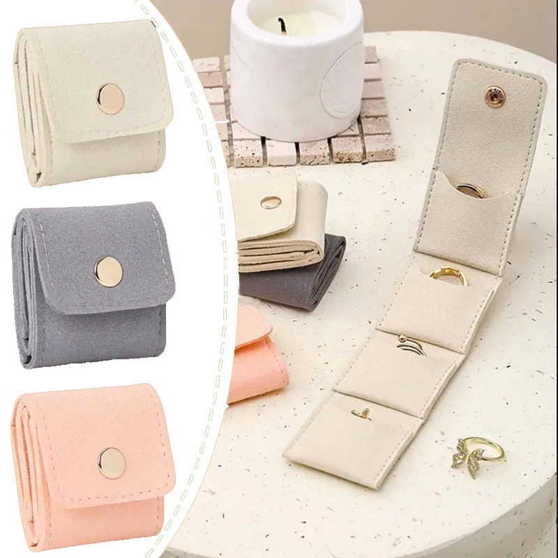 

Mini Portable Compartment Jewelry Bag, Ring Storage Pouch, Small Portable Travel Earring Jewelry Organizer Storage Bag-1/2Pcs