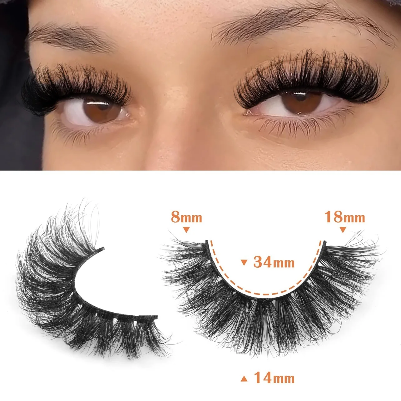 10 Pairs Fluffy Volume False Eyelashes - Visibly Thickened Natural Full Lashes - Fake Eyelashes