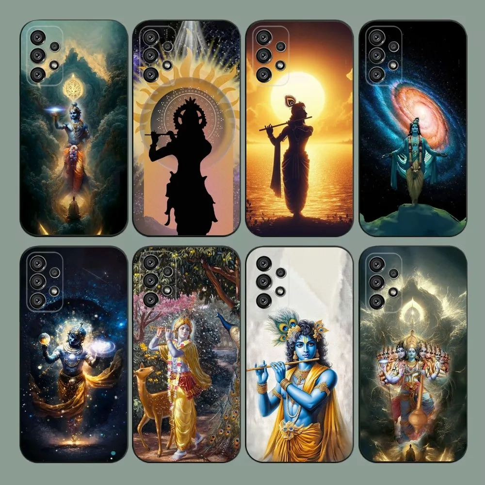 Indian God Lord Krishna  Phone Case For Samsung Galaxy A20,A21s,A22,A31,A32,A52,A53,A72,73,A80,A91 Soft Black Cover