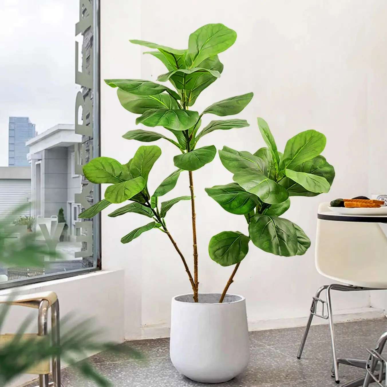 Plantas artificiales de 76-135cm, rama de árbol de bambú falsa, hojas de Nandina de plástico, paisaje verde alto para decoración del jardín del hogar