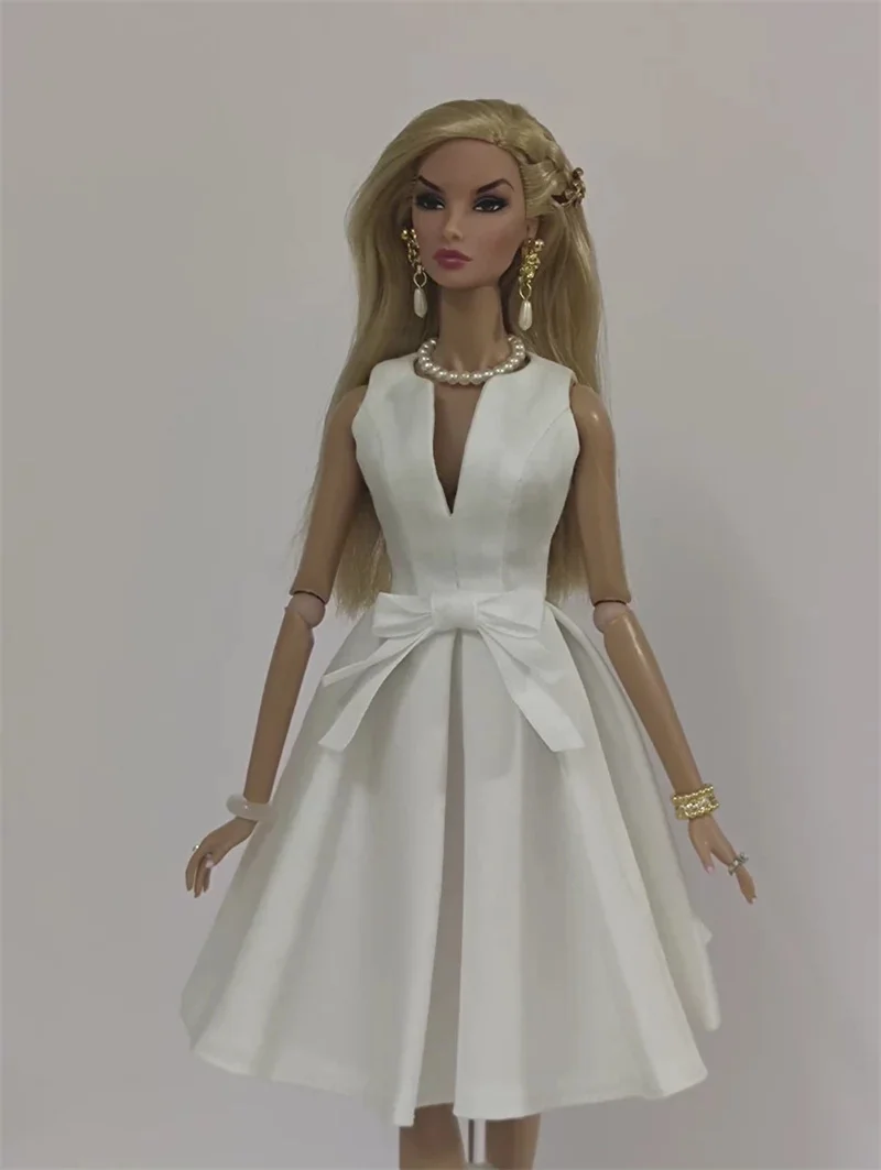 【Alleen kleding】1/6 Elegant Print Design Mode Jurk Kantoor Dame Kleding voor 30 cm Actie Poppen PP fr MengF2.0 kissmela st Speelgoed