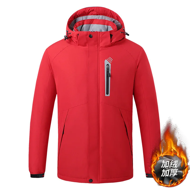 USB Heated Windbreaker Coat Warm Fleece Thickened for Men and Women