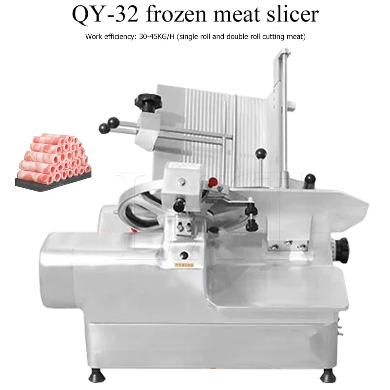 Electric Meat Slicer Mutton Roll Frozen Beef Lamb Cutter Machine Stainless Steel Thickness Adjustable