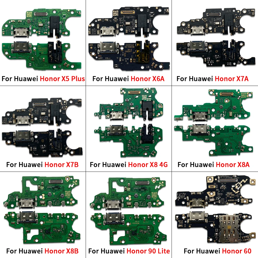 

10 шт. USB-порт для зарядки, гибкий кабель для Huawei Honor 60 X5 Plus X6 X6A X7 X7A Play X7B X8 4G 5G 2022 X8A X8B X9A X9B