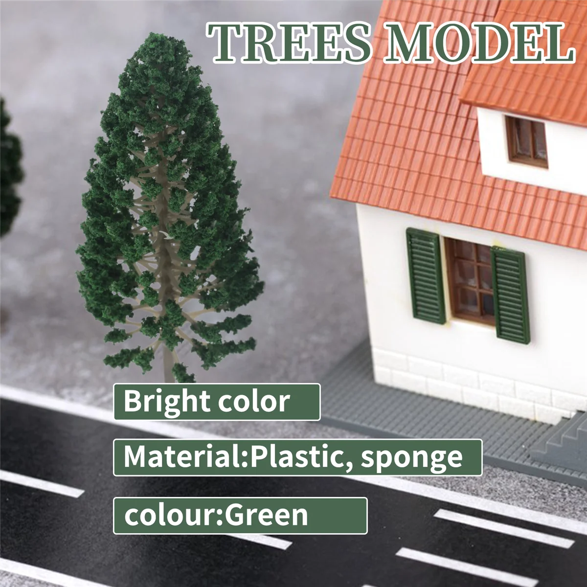 NN89R 10개 소나무 1:25 모형 기차 철도 건물 녹색 모형 나무 O G 스케일 1/25 철도 레이아웃 디오라마 풍경용