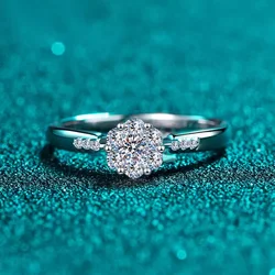 18K gold ring pt950 platinum fashionable temperament 24 points moissanite six circumferences one ring holiday gift